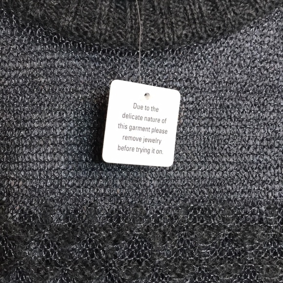 NWT Original Frenchi Gray Knit Sheer Wool Sweater - Picture 5 of 15